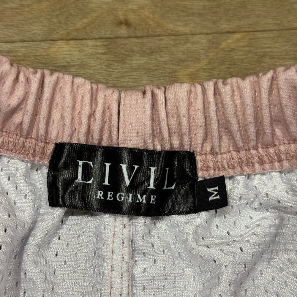Civil Regime Mesh Shorts Floral Dove Graphic Size Medium - Picture 2 of 3